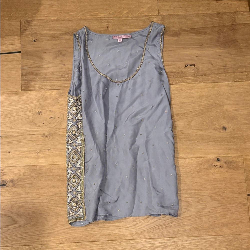 Calypso St. Barth Gray Embellished Tank Top
